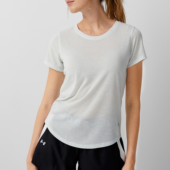Under Armour Streaker lime green pointelle fitted tee NWT - Picture 1 of 11